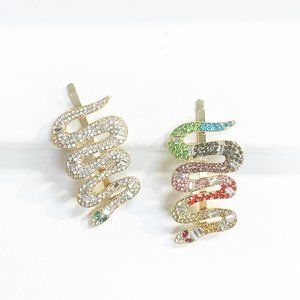 Multi Glass Stone Snake Hairpins